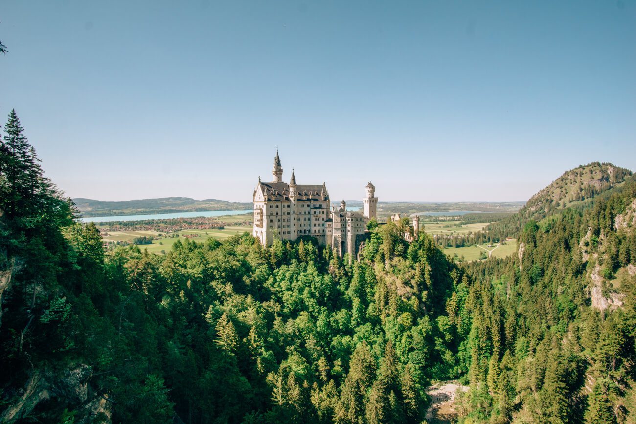 Blick von der Marienbrücke auf Schloss Neuschwanstein
