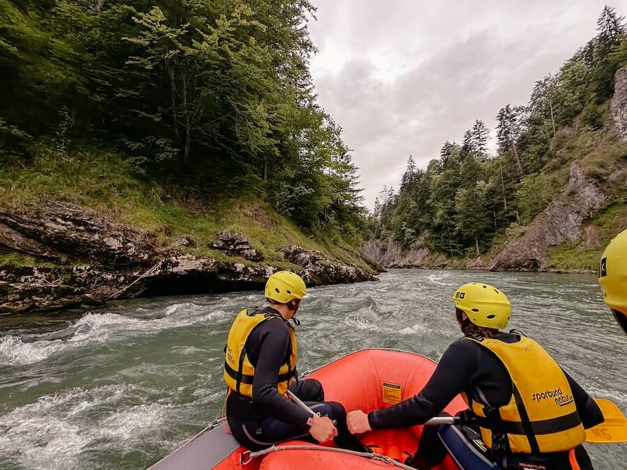 Rafting auf der Großache von Tirol nach Bayern